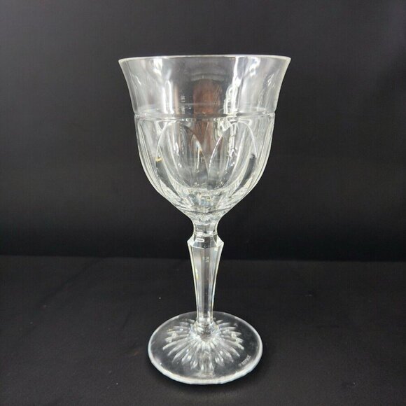 Josair Crystal Flute Drinking Glass Cup Goblet Marked On Bottom Clear Glass Vtg - Picture 1 of 12